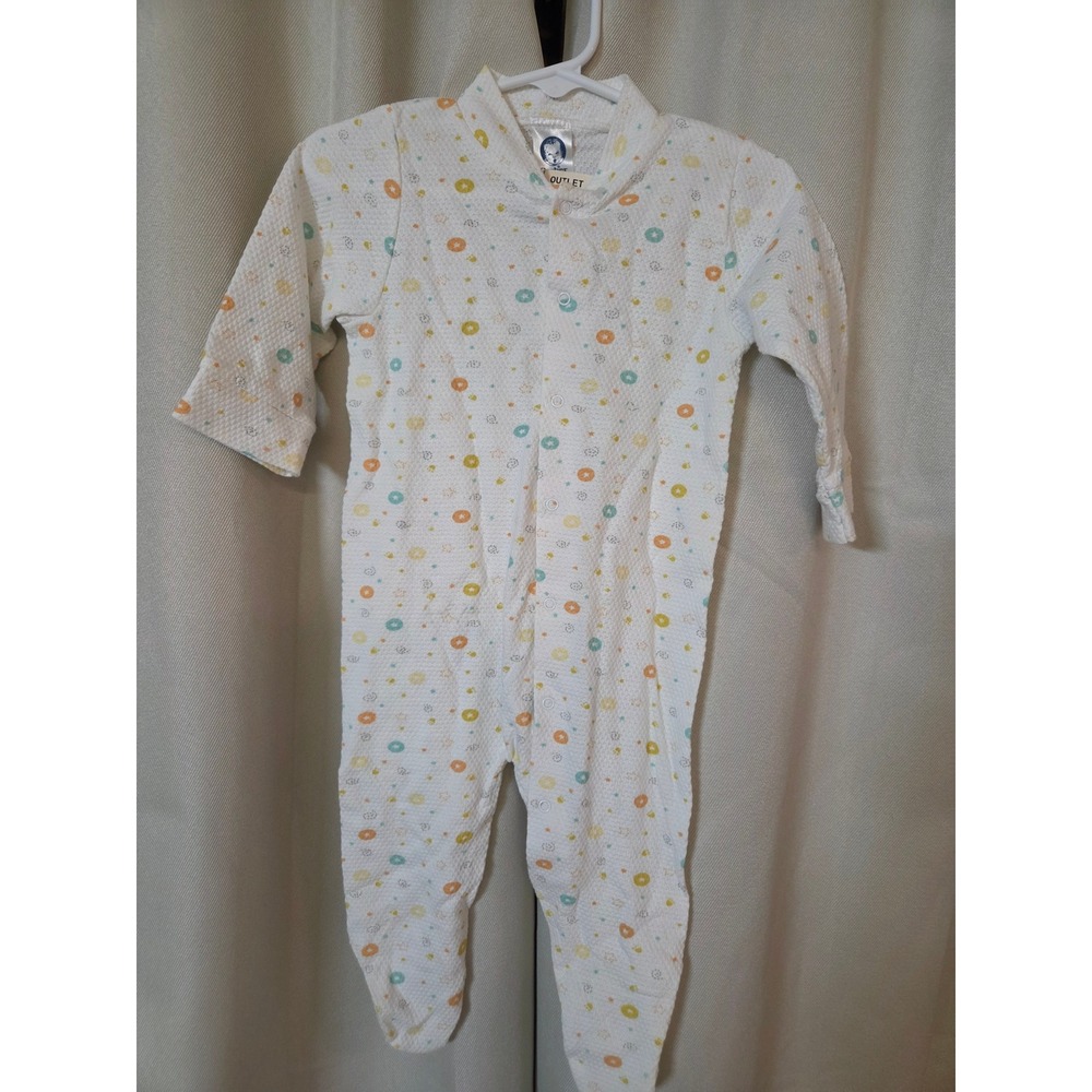 Vintage Gerber Baby Sleeper 3-6 Months White Waffle Thermal Footed Snap Pajamas
